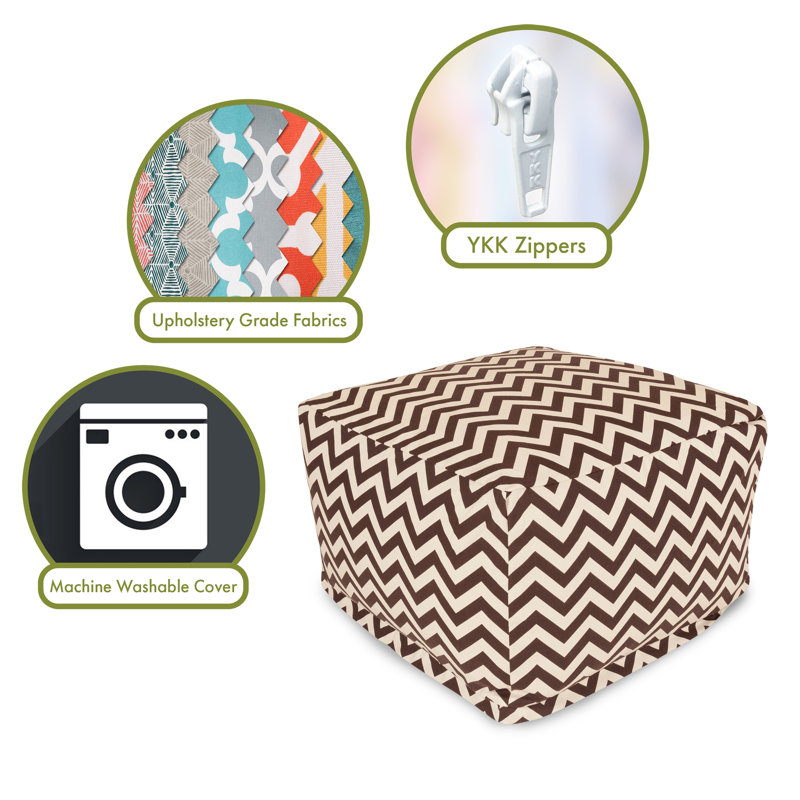 Glanville Upholstered Pouf, Chocolate