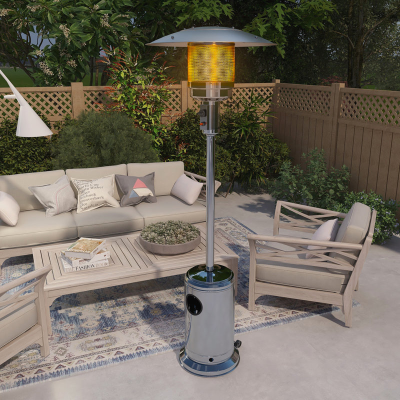 Chauffe-terrasse au propane 47 000 BTU, Acier inoxydable