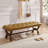 Herman 59.45 " W Tufted Full Grain Leather Upholstered Bench with Solid Ash Wood Frame-1438634333