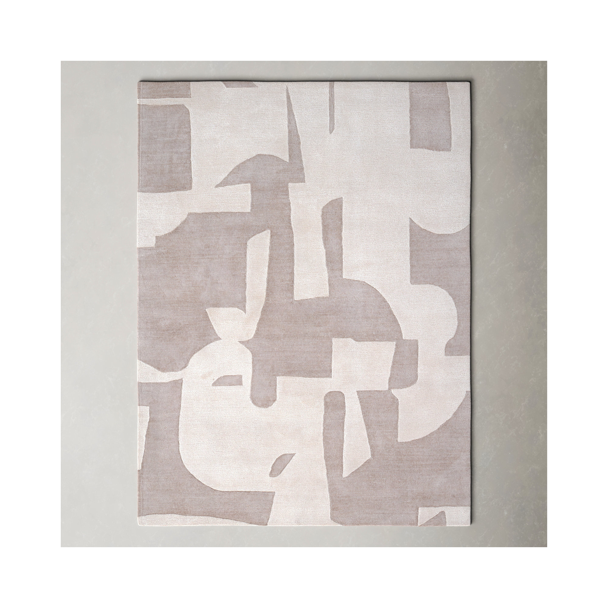 Handmade Abstract Taupe/ Cream Area Rug, Rectangle 9' x 12'