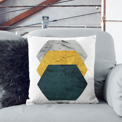 Textured Shapes No.3 Square Throw Cushion