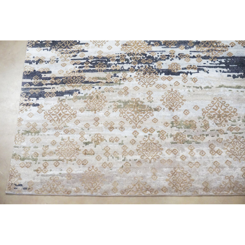 Tapis moderne en laine et soie 9X12