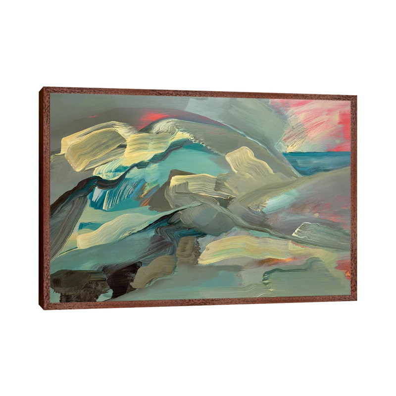 Ocean II by Pamela Staker - Painting on Canvas, Classic Brown Wood Framed, 66.04 cm H x 45.72 cm W