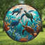 Panneaux de vitrail pour fenêtre en verre coloré Sea Turtles-129205958