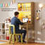 Computer Desk with Power Outlet and Tri-Color Light-1199938936