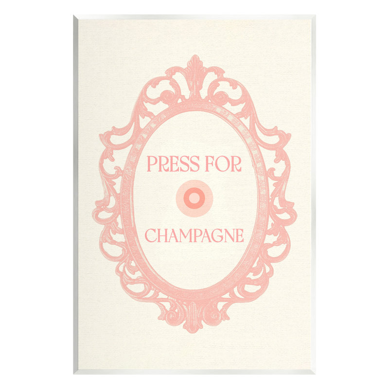 «Press For Champagne» par Lil 'Rue, H 19 po x l 13 po