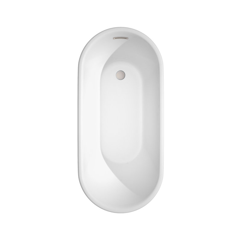 Ursula 59'' x 28'' Soaking Acrylic Bathtub, Brushed Nickel