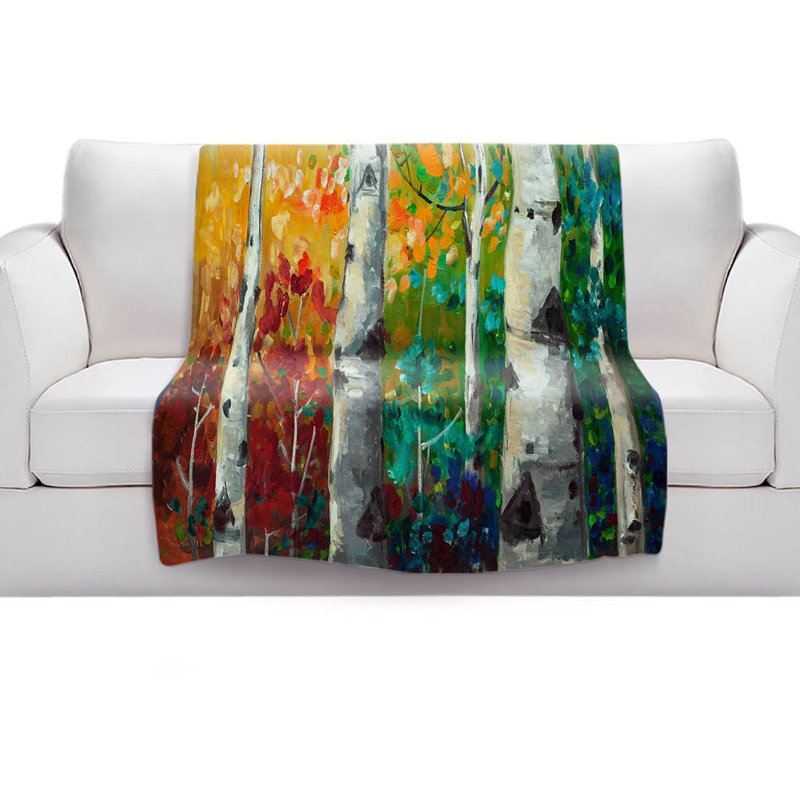 Couverture sherpa doux bouleau tree 3, l 51 po x L 60 po