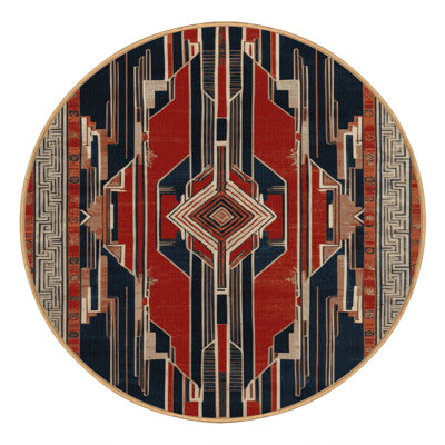 Machine Washable Art Deco Brown Area Rug