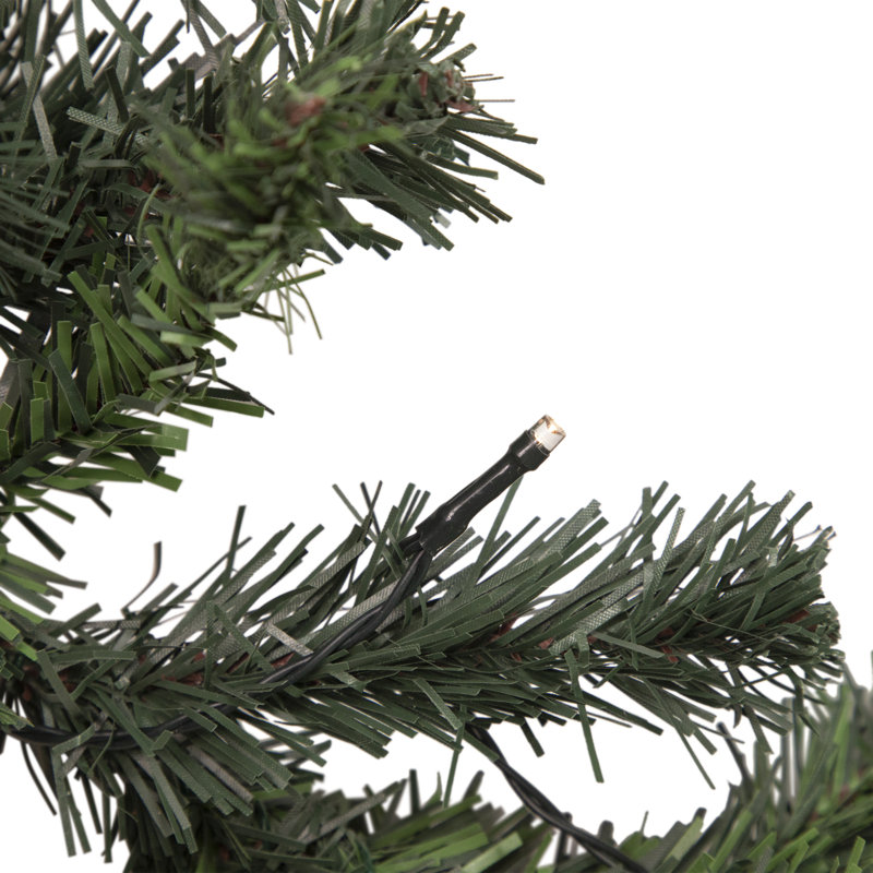 Guirlande de Noël 6 pi x 8 po pré-éclairée décorative bourgogne et pin doré