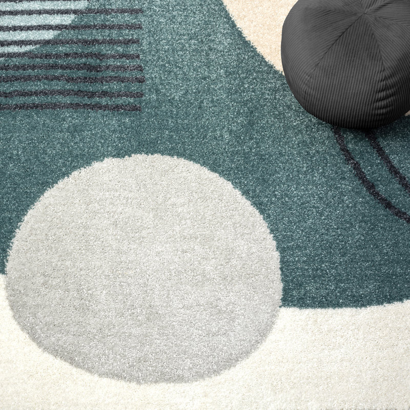 Abani Rugs Douglas DEC130C Cream Green Minimalist Geometric Area Rug, Rectangle 6' x 9'