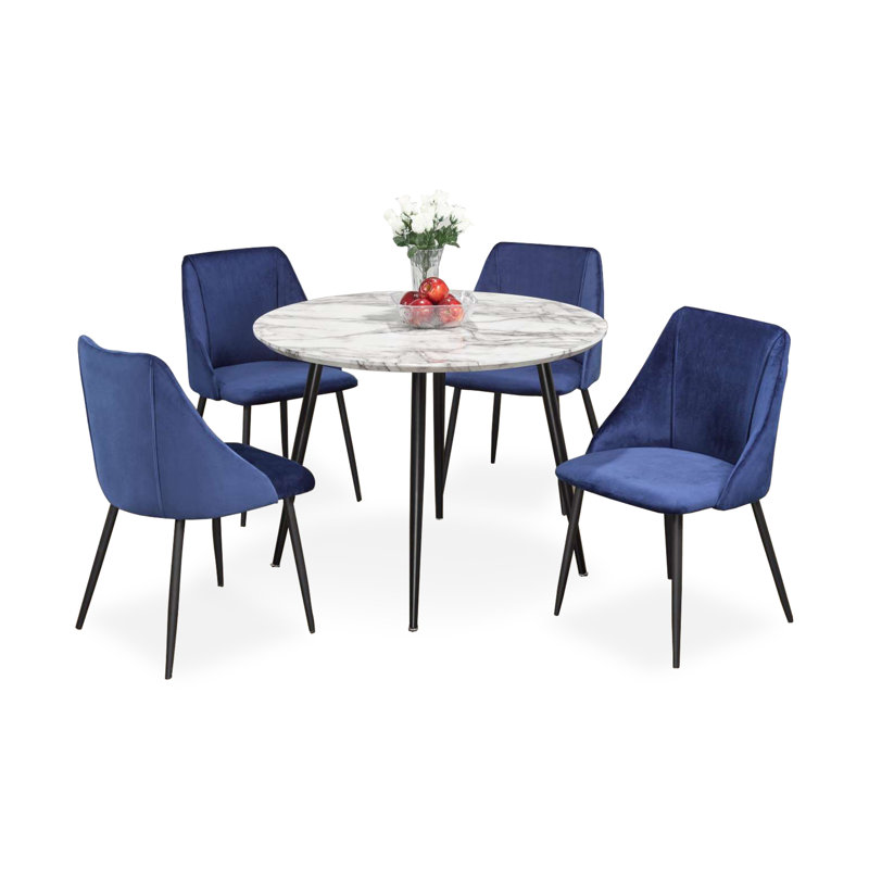 Ensemble repas pour quatre personnes, Bleu