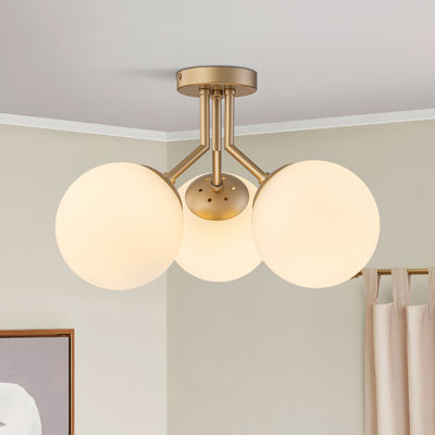 Janto 3-Light Glass Semi Flush Mount