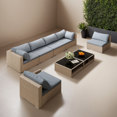 Ensemble de conversation pour canapé modulaire d'extérieur 8 pièces 8 pièces
