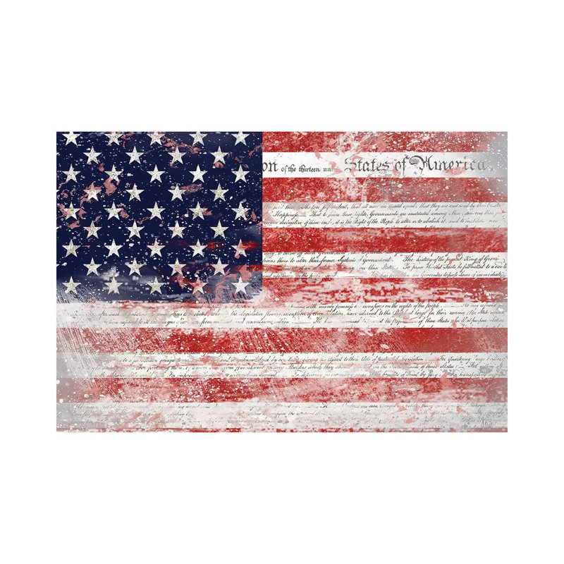 États-Unis par Nan-impression, H 8 po x l 12 po x P 0,75 po, Toile tendue
