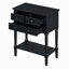 Console étroite, canapé mince avec trois tiroirs de rangement et tablette inférieure (noir)