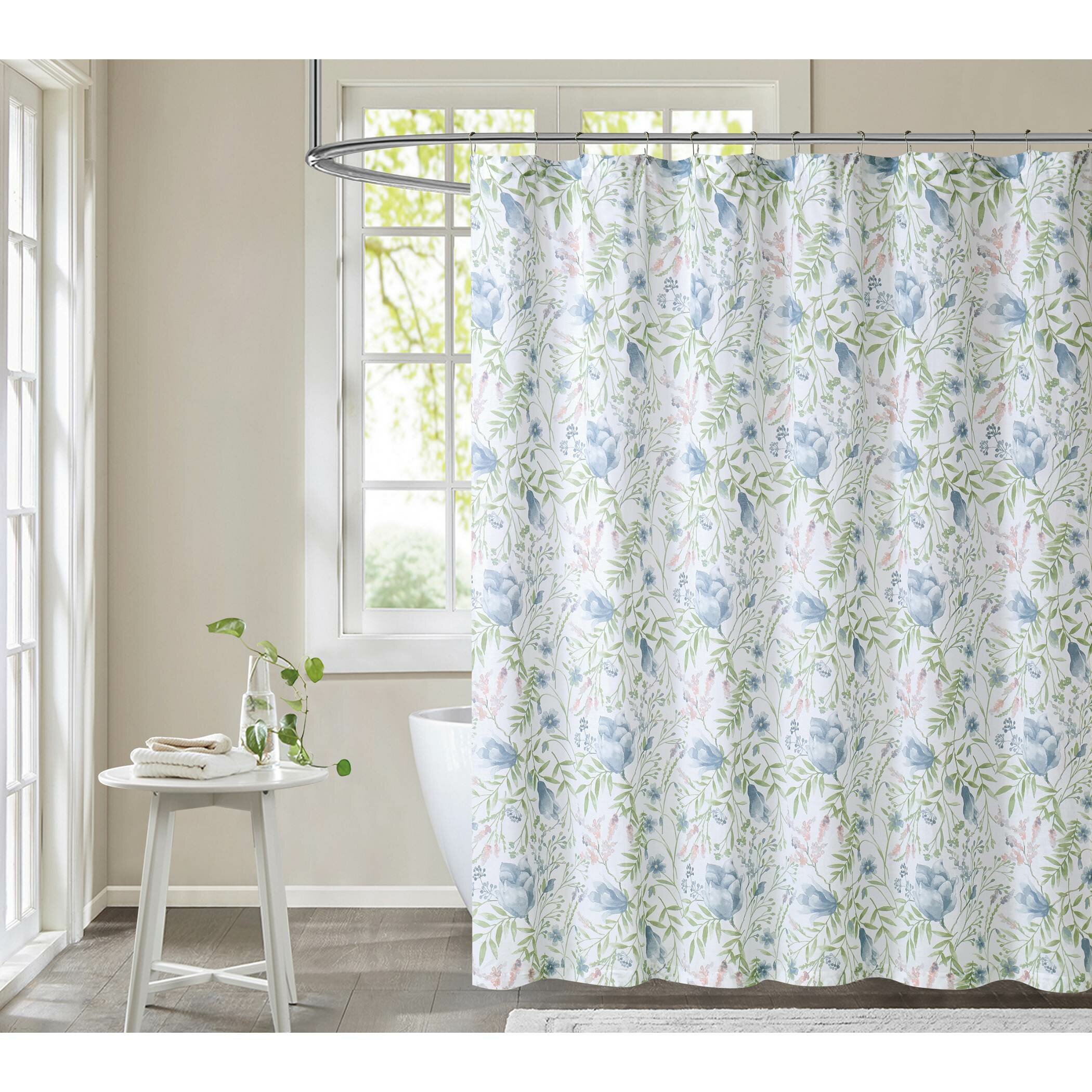 August Grove® Avamarie 100 Cotton Floral Single Shower Curtain