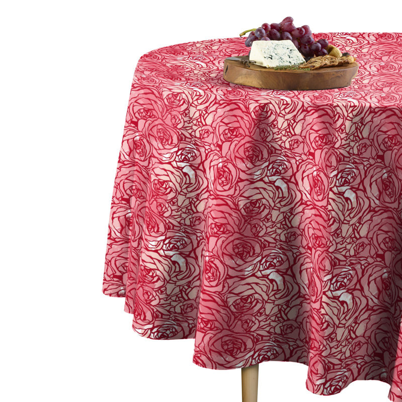 Peggy Hand Drawn Round Tablecloth, 60" x 60"