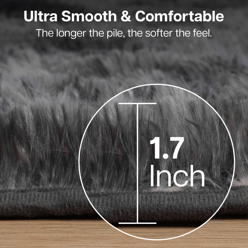 Aspire Homeware Grey Shaggy Area Rug Soft Modern Indoor Carpet, Rectangle 160cm Width X 230cm Length