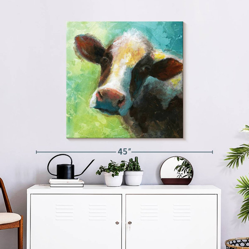 Vache excentrique colorée Brampt, H 30 po x l 30 po
