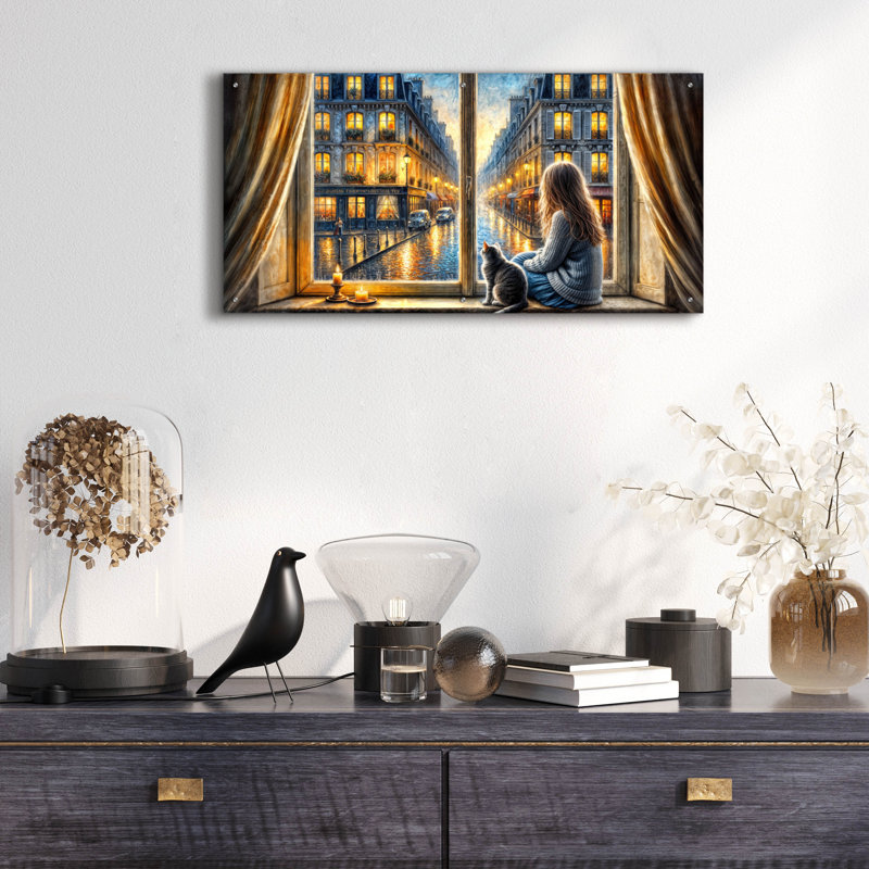 «Twilight In Paris» par Rey Klimt, art mural en verre acrylique, 48 po x 24 po