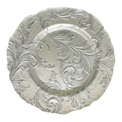 Vanessa Silver Glass Charger Plate 13" D