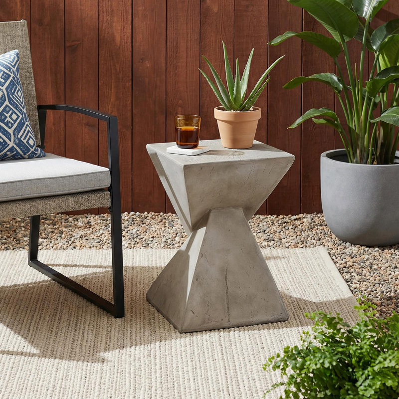 Table d'appoint moderne en forme de sablier Art Deco Modern, Gris clair