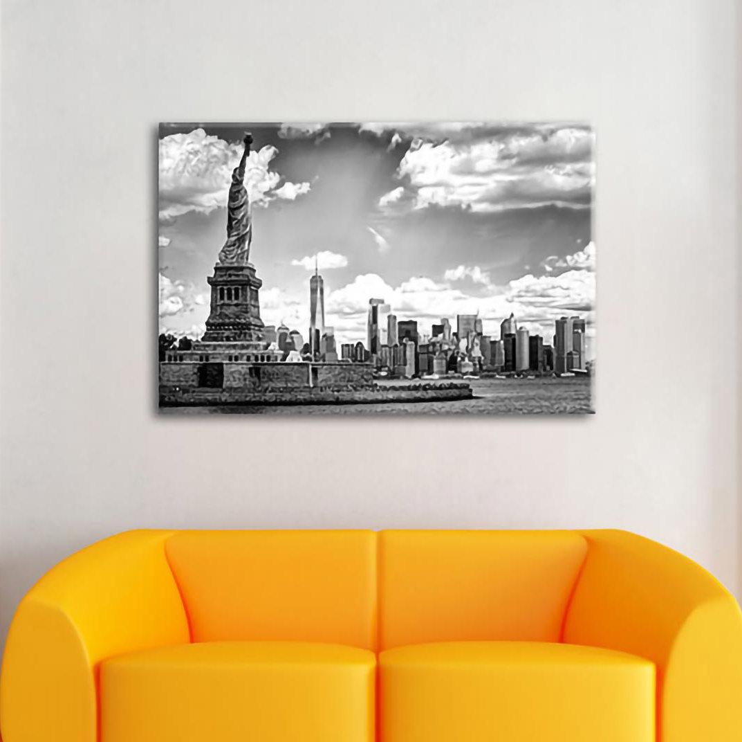 Leinwandbild Freiheitsstatue mit New Yorker Skyline