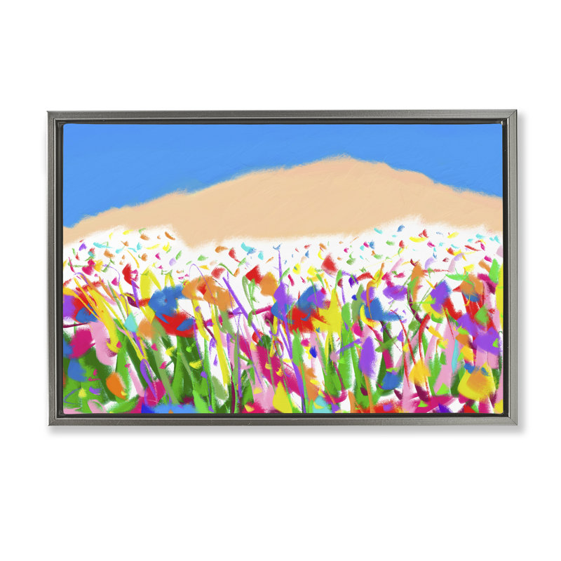«Joyful Landscape Abstraction Floater» par Bellasai Art, Cadre flottant gris lustré, H 17 po x l 25 po