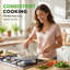 Ensemble de batterie de cuisine en céramique avec ustensiles de cuisine Nutriquef, ensemble de batterie de cuisine antiadhésif de 14 pièces avec couvercles en verre, compatible avec toutes les surfaces de cuisson, poignées résistantes à la chaleur et finition élégante (noir)-122025062