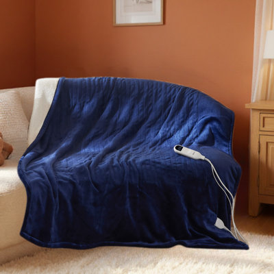 Bedsure Soft Heated Blanket with Preheat - Flannel & Sherpa, 6 Heat Settings, ETL Certified