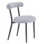 Assise de salle à manger grise en tissu gris avec 2 chaises, structure en métal, structure stable, conception moderne