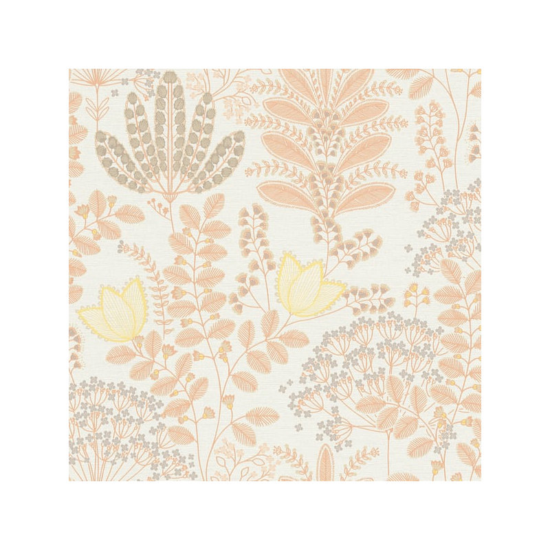Flourish 10.05m x 53cm Wallpaper Roll, Orange