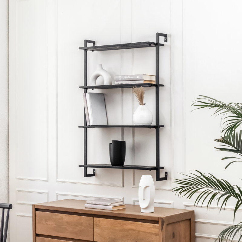 Castanedo Mango Recessed Shelf, Black