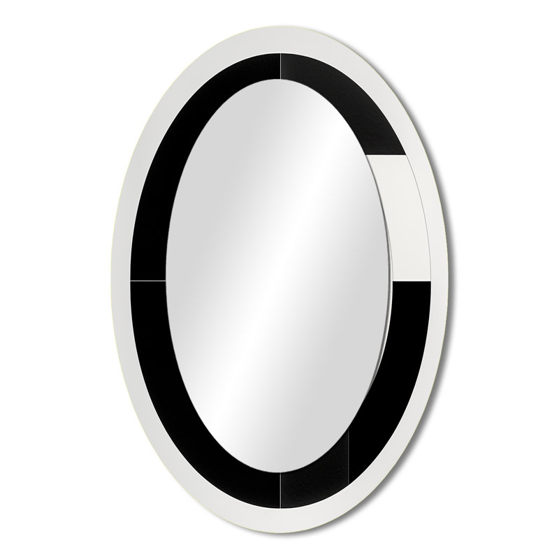Miroir mural noir et blanc Bauhaus, 36 po x 24 po