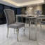 Cindy Grey Sintered Stone Dining Table with Luxury Silver Legs