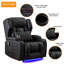 Fauteuil inclinable électrique en cuir avec lumières DEL et porte-gobelets Aguilera-1844365668