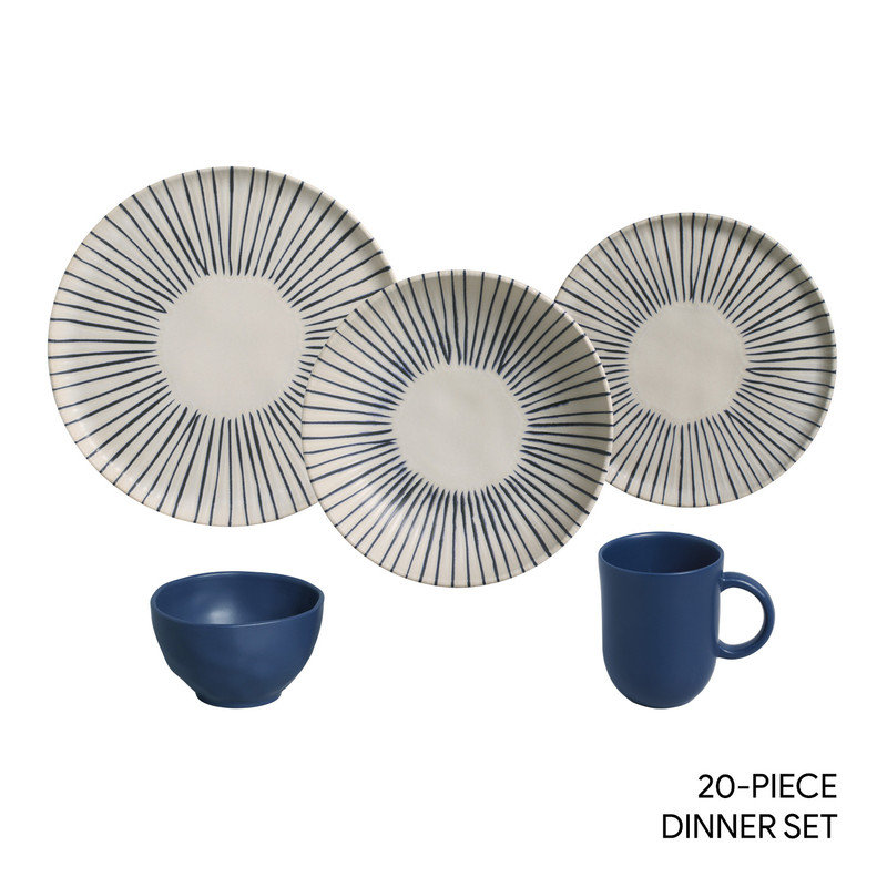 Service de table en grès 20 pièces Elemento - Service pour 4