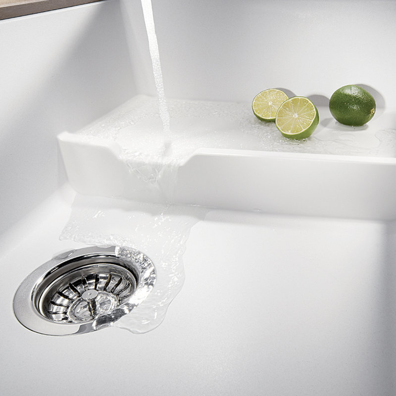 Precis Cascade SILGRANIT 29" L x 18" W Undermount Kitchen Sink with Colander, White