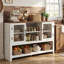 Buffet de rangement 53 "Mid-Century avec 2 portes en verre et 3 tablettes, buffet pour le salon, la cuisine et le vestibule-1814839483
