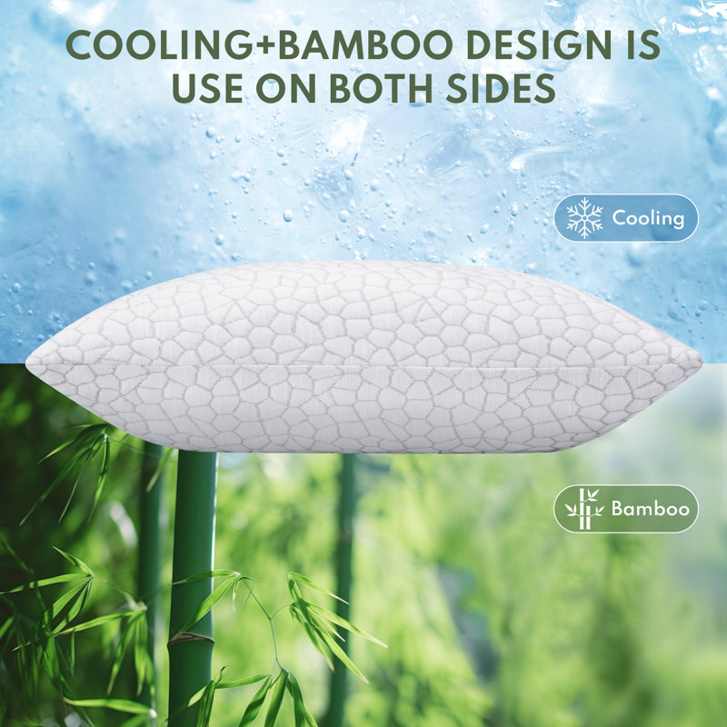 Breathable & Soft Cooling Pillow Memory Foam Pillows For Neck Support, DYNAMIC SHREDDED Bed Pillows, Queen