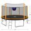 Trampoline 14 pi amélioré avec panier de basketball et enceinte extérieure