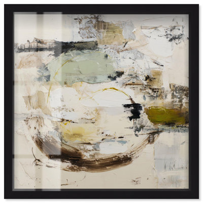 Décoration murale Neutral Palette II Shadowbox Print par Art Remedy, cadre noir, 13 x 13