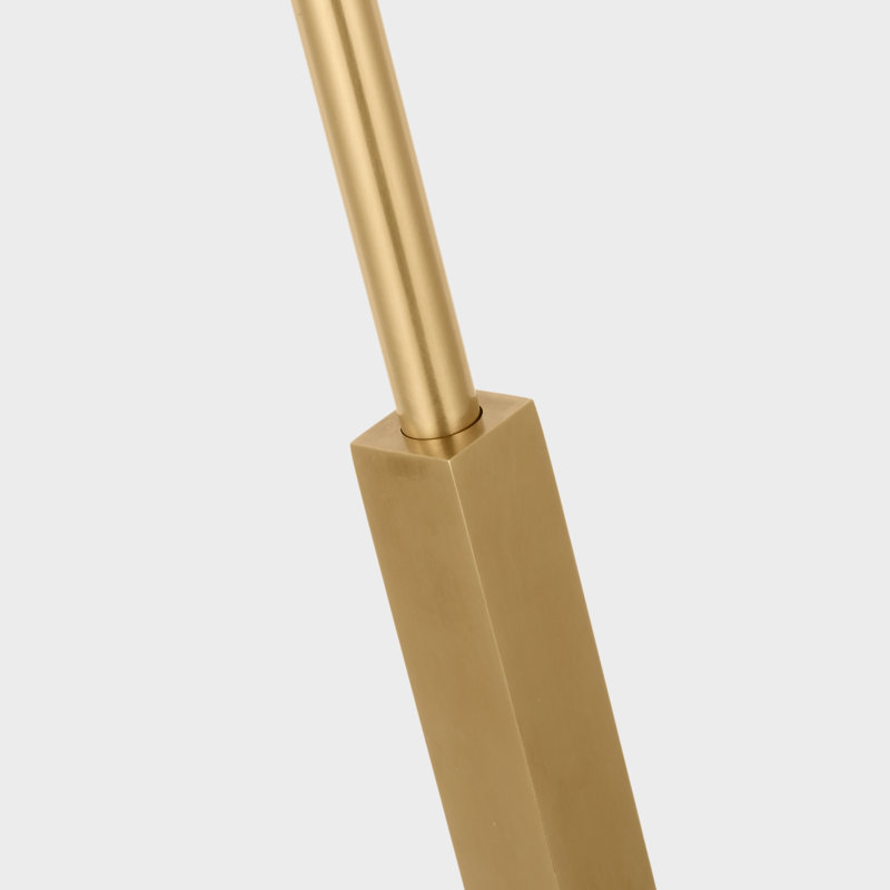 J. Randall Powers Hackney Floor Lamp, Hand-Rubbed Antique Brass, Fabric