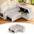 85" Sectional Sofa Couch With Pull Out Bed, 5 Seat L Shaped Pull Out Couch Bed With Usb Ports, Modular Sleeper Sofa Bed, Large Sectional Couches For Living Room-633329863