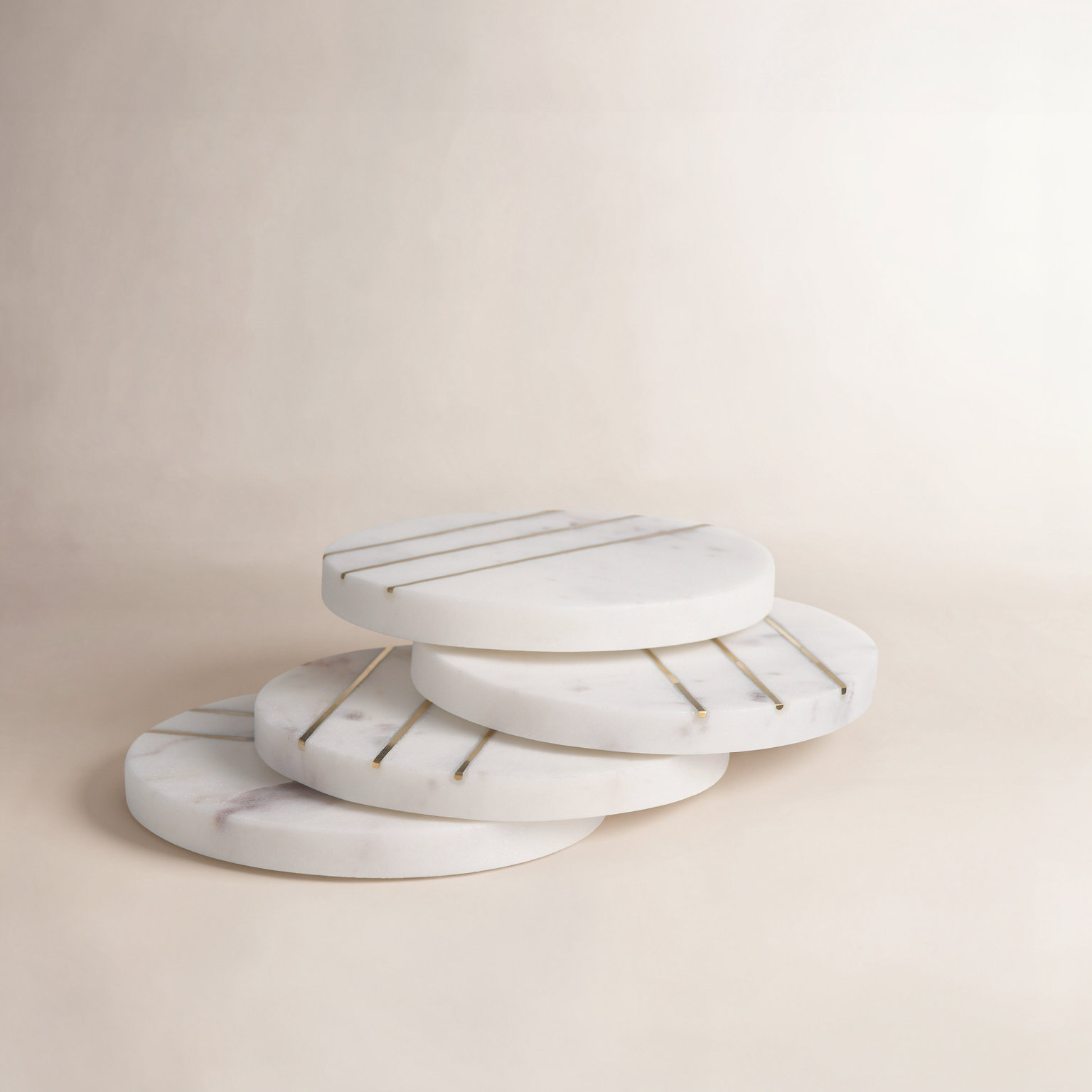 Marble Round 4 Piece Coaster Set