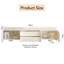 200cm Cream White TV Stand with Drawers and Cabinets, Low Profile Media Unit for TVs up to 65 Inch