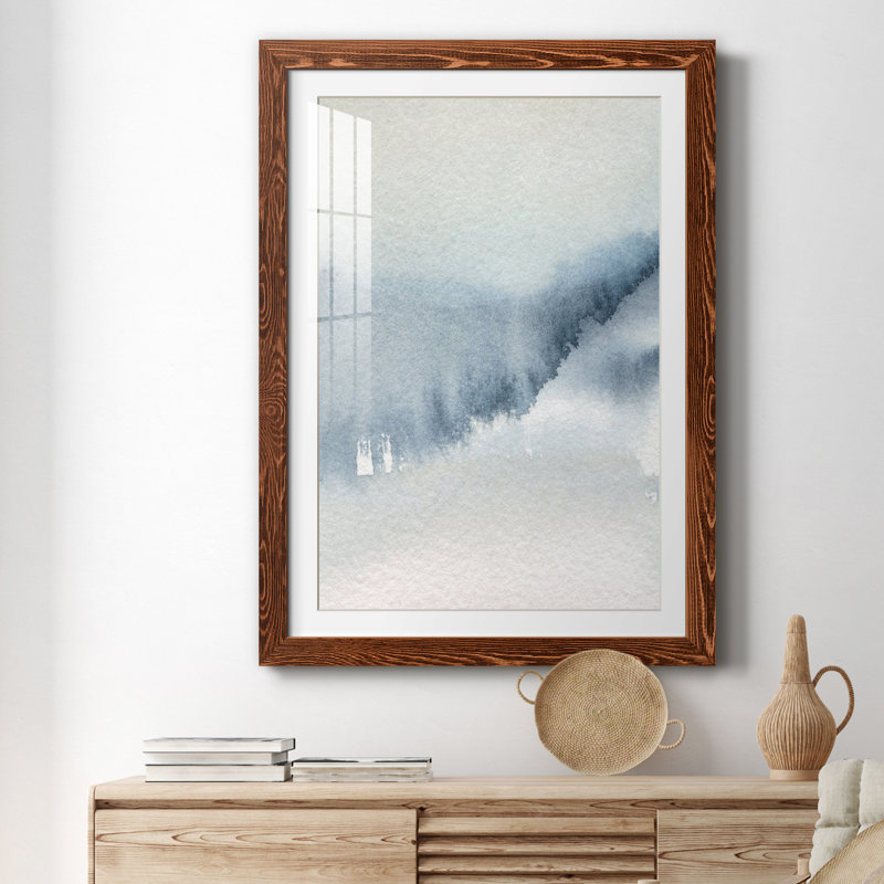 Summer Rain II - peinture encadrée, Papier avec cadre érable, H 20 po x l 17 po x P 1,5 po