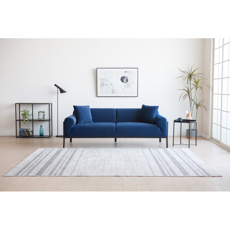 Aiona 201Cm Round Arm Standard Sofa, Navy