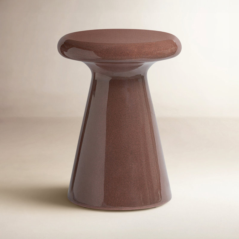 Kika End Table-Smooth Red Concrete, Smooth Red Concrete